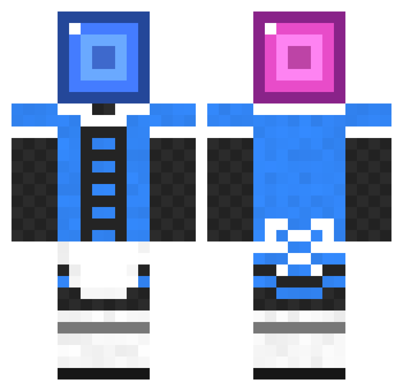 1crazyplayer Minecraft skin, front and back view