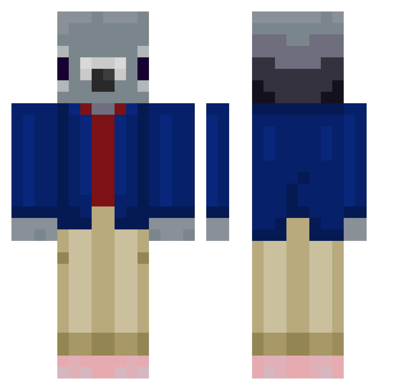 erikvibes Minecraft skin, front and back view