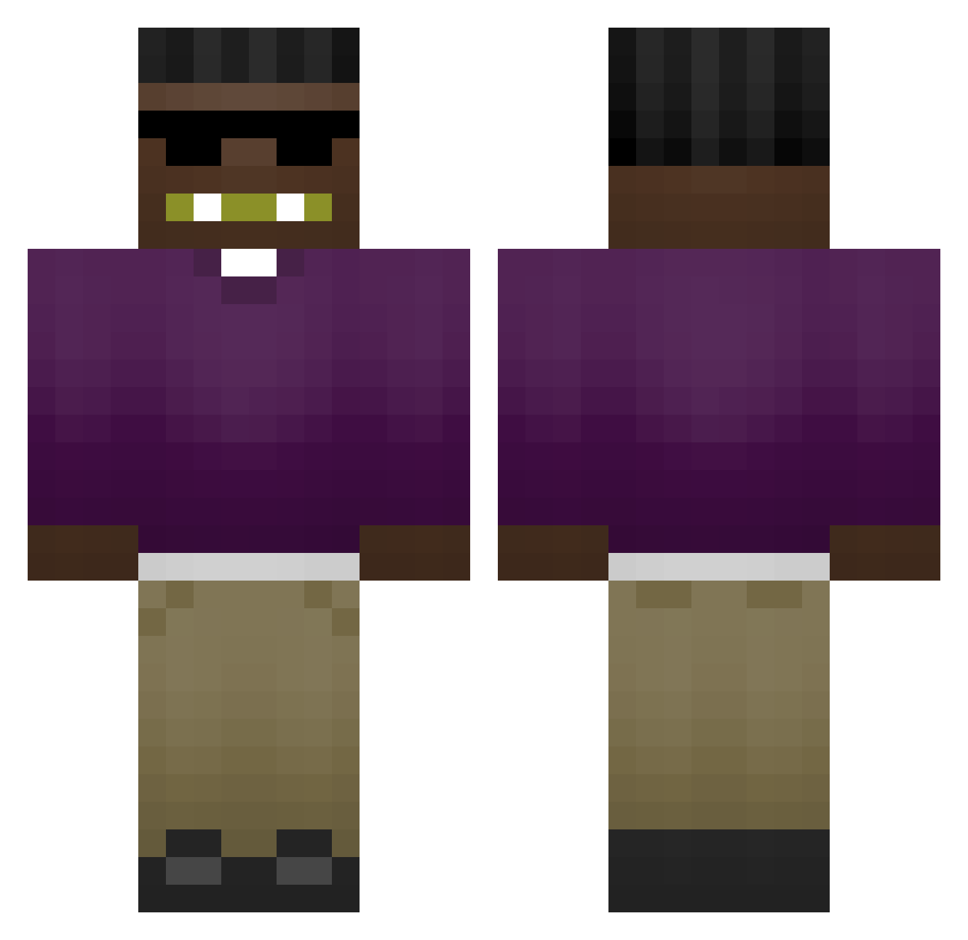 cega123 Minecraft skin, front and back view