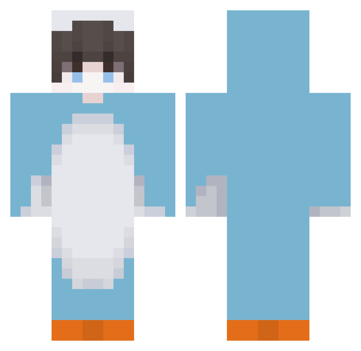 Halleses Minecraft skin, front and back view