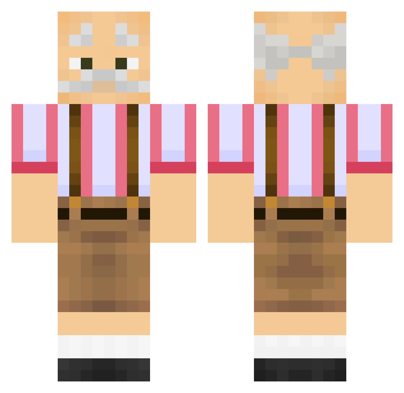 Aerri Minecraft skin, front and back view