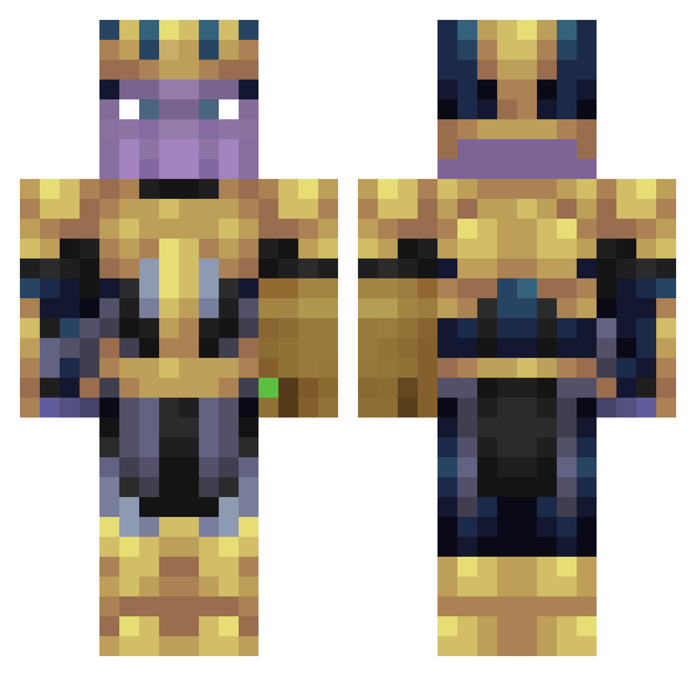 Ergeneconan Minecraft skin, front and back view
