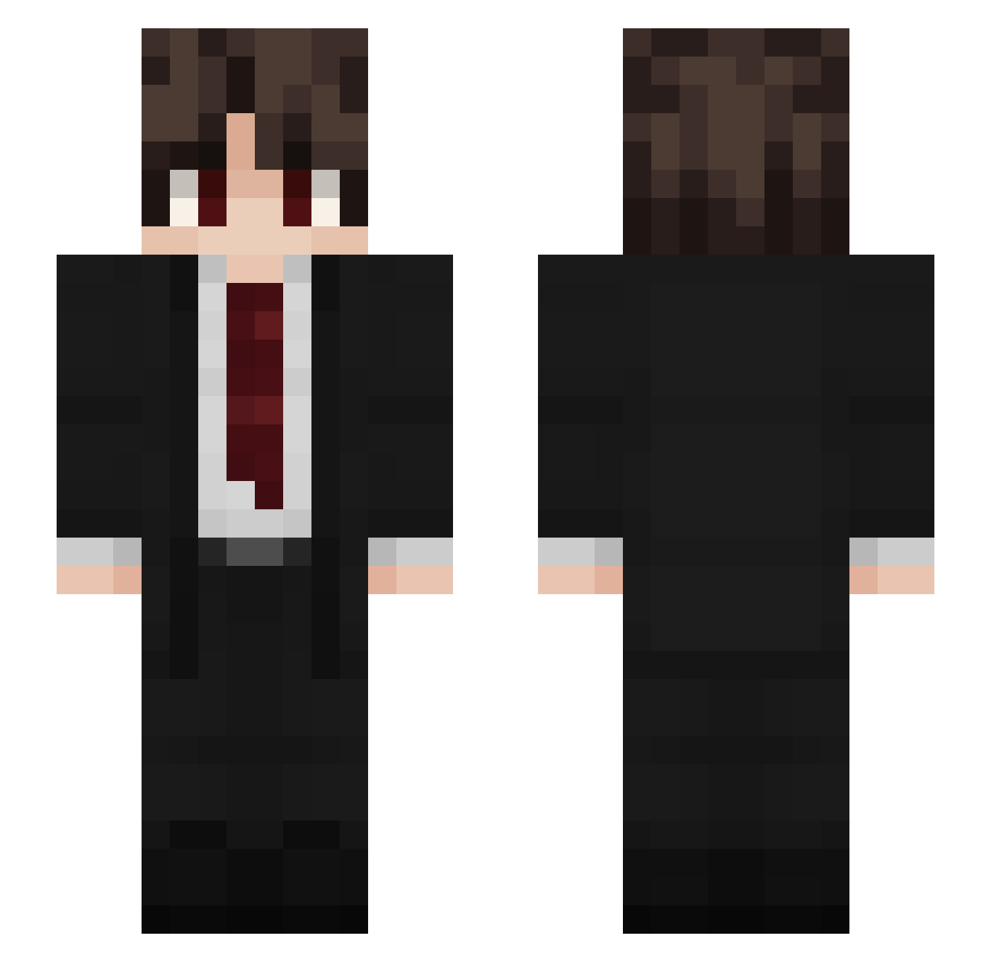 TheMelishy Minecraft skin, front and back view