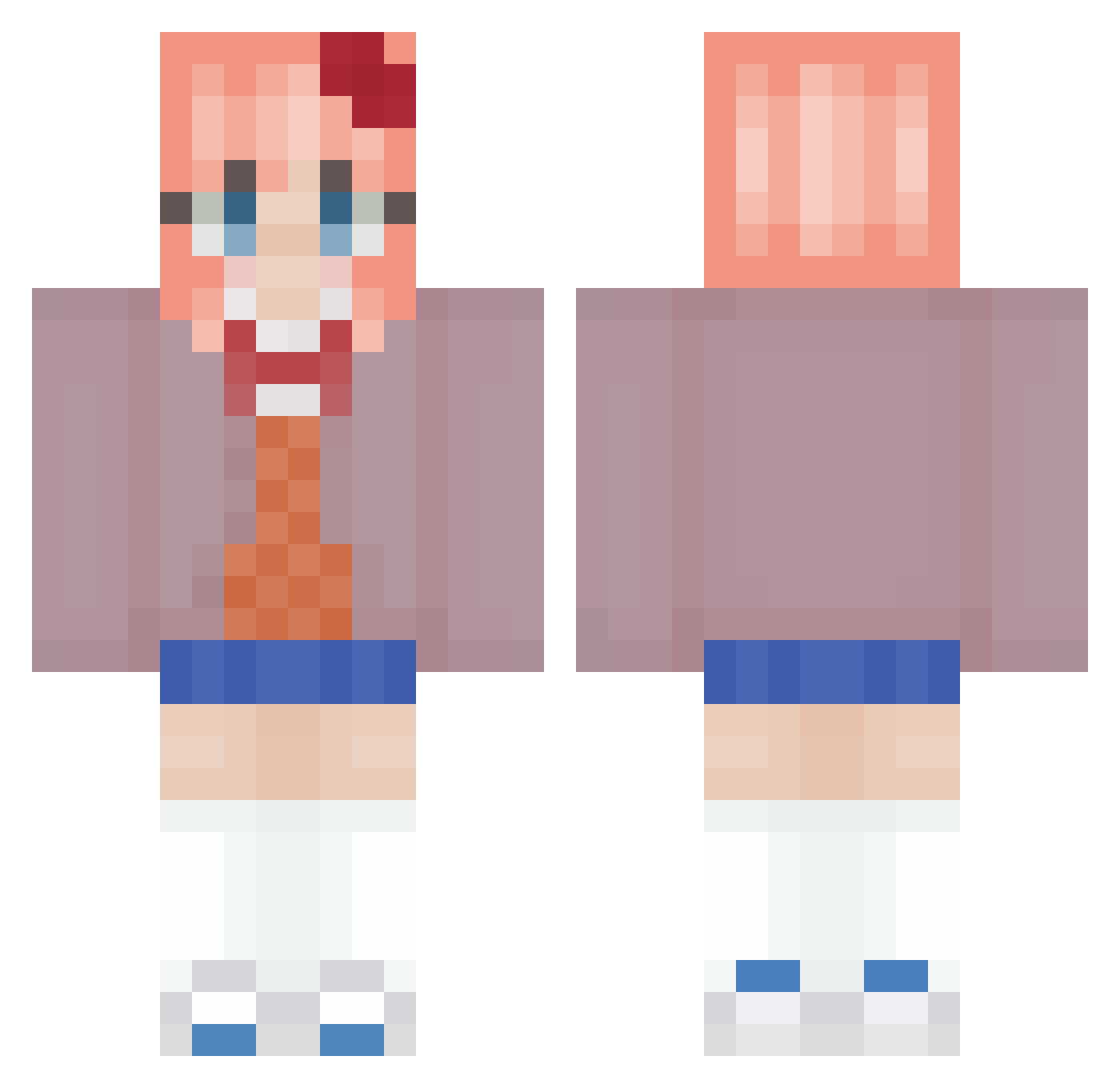ZombiestressiN Minecraft skin, front and back view