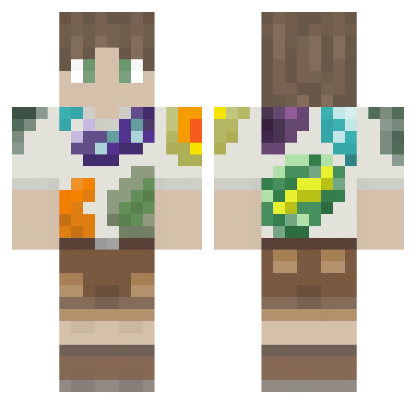 PriorSneeze Minecraft skin, front and back view