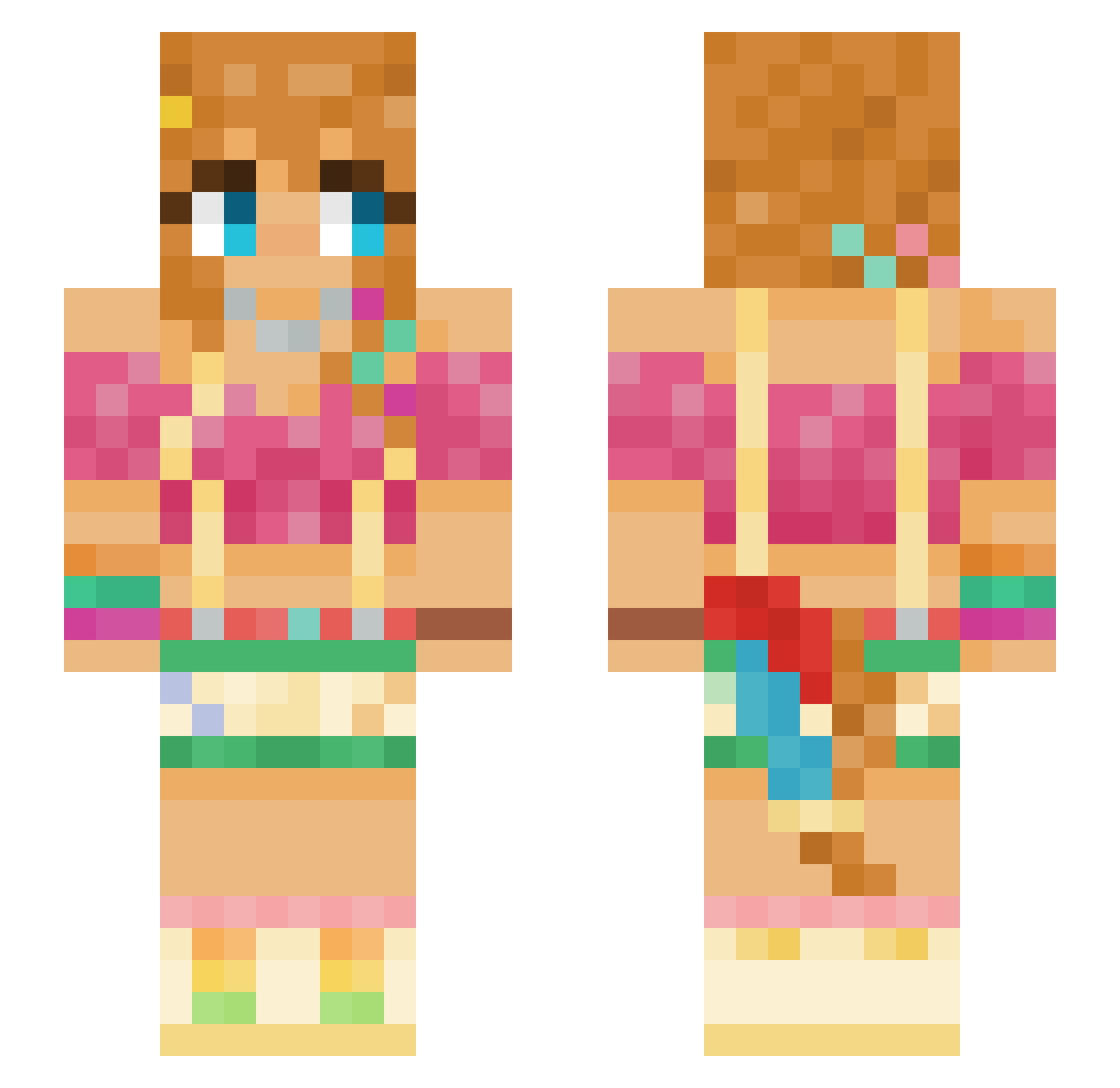 Janrock Minecraft skin, front and back view