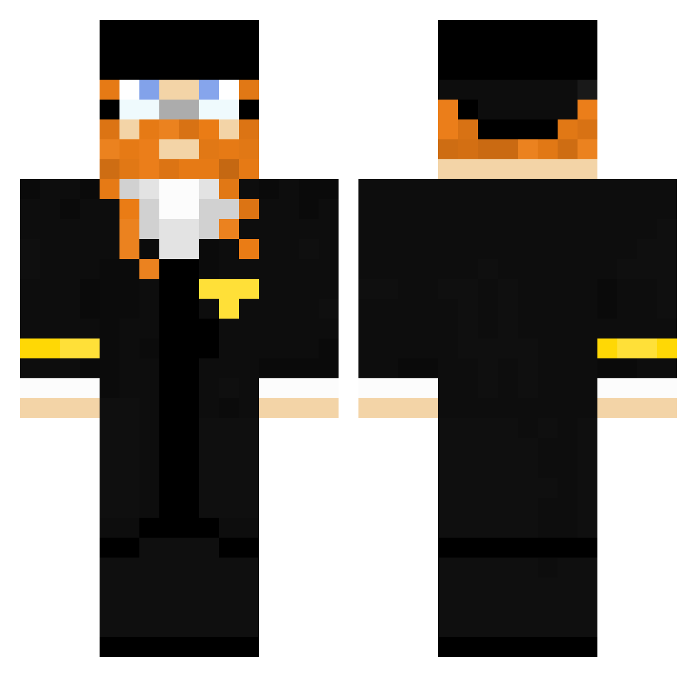 Zelonet Minecraft skin, front and back view