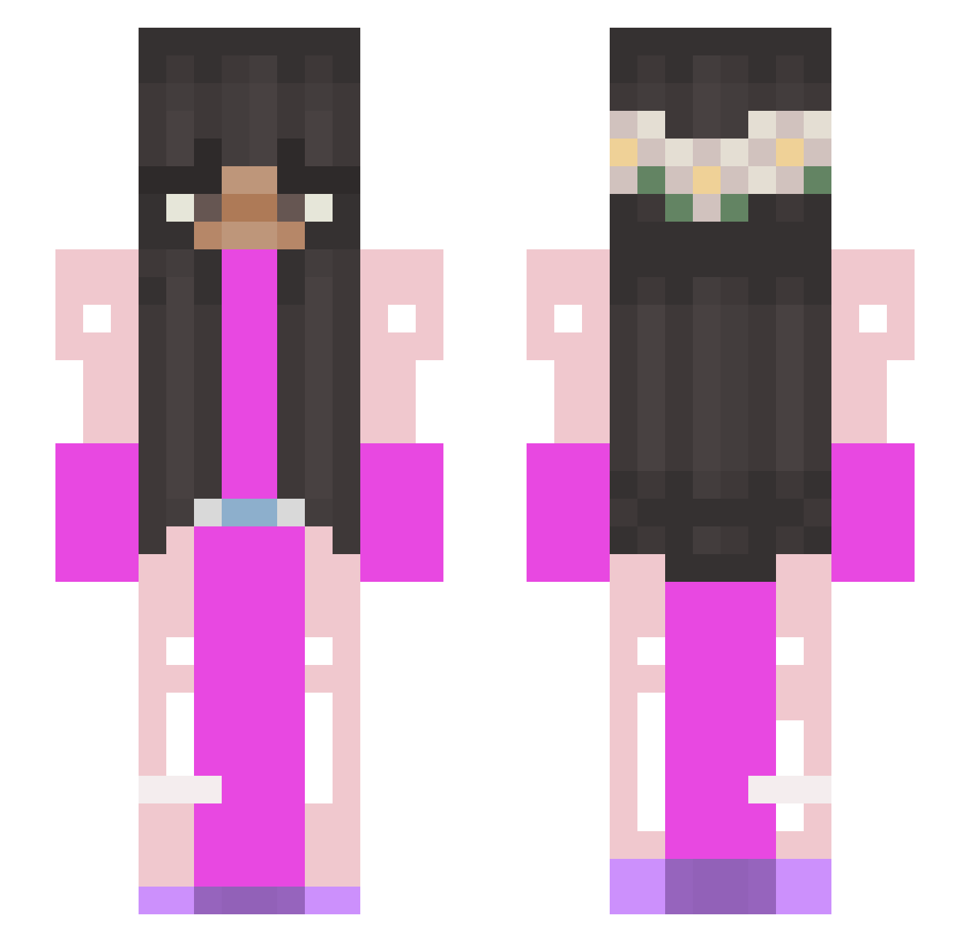 kyliescz Minecraft skin, front and back view