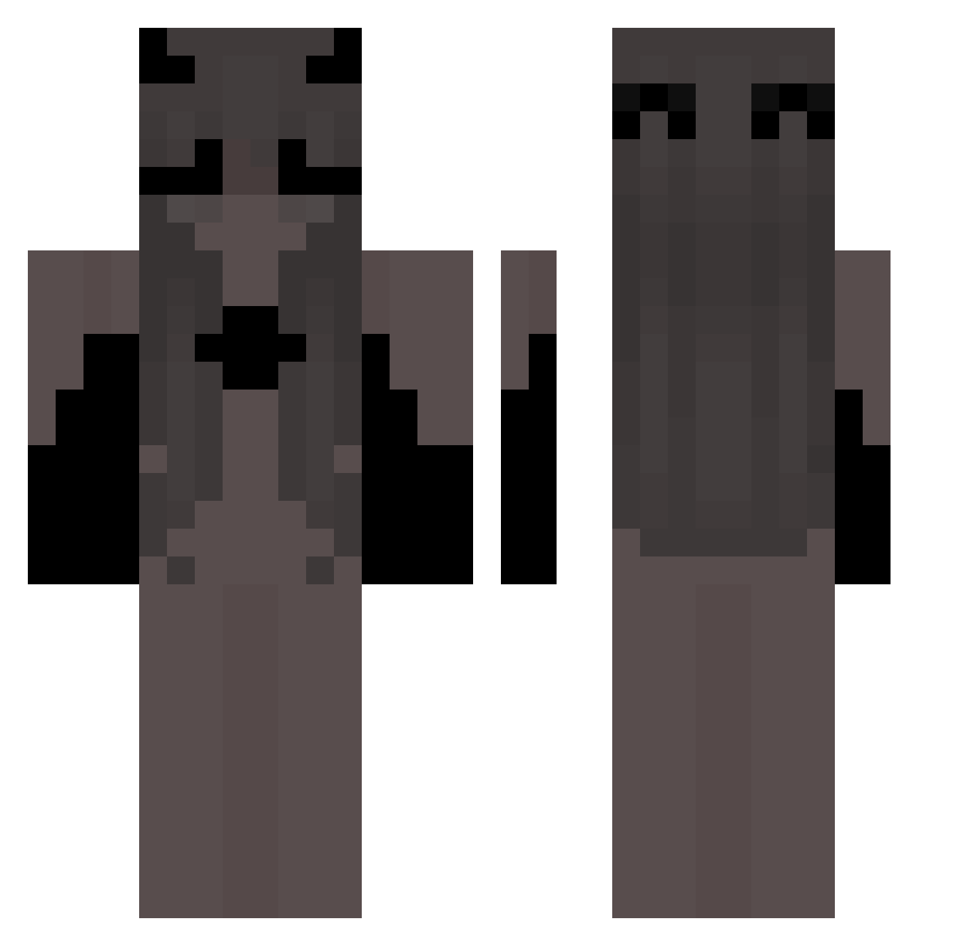 EclipseVoid Minecraft skin, front and back view
