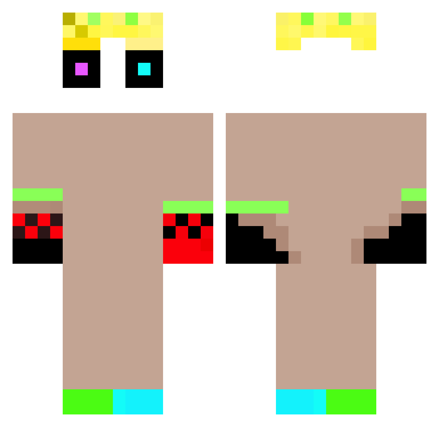 NightFuryArise Minecraft skin, front and back view