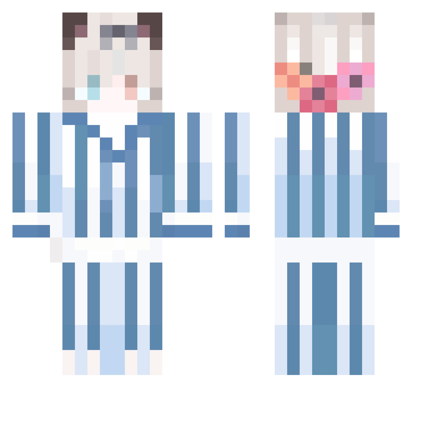 Snowowlwiish Minecraft skin, front and back view