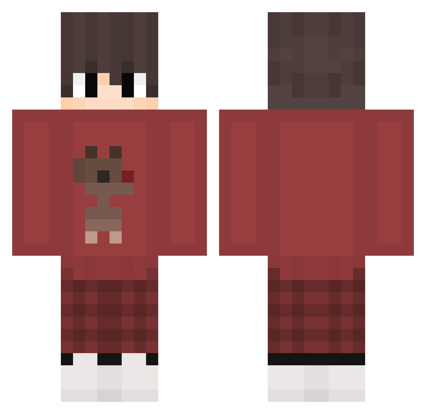 xHaywizz Minecraft skin, front and back view