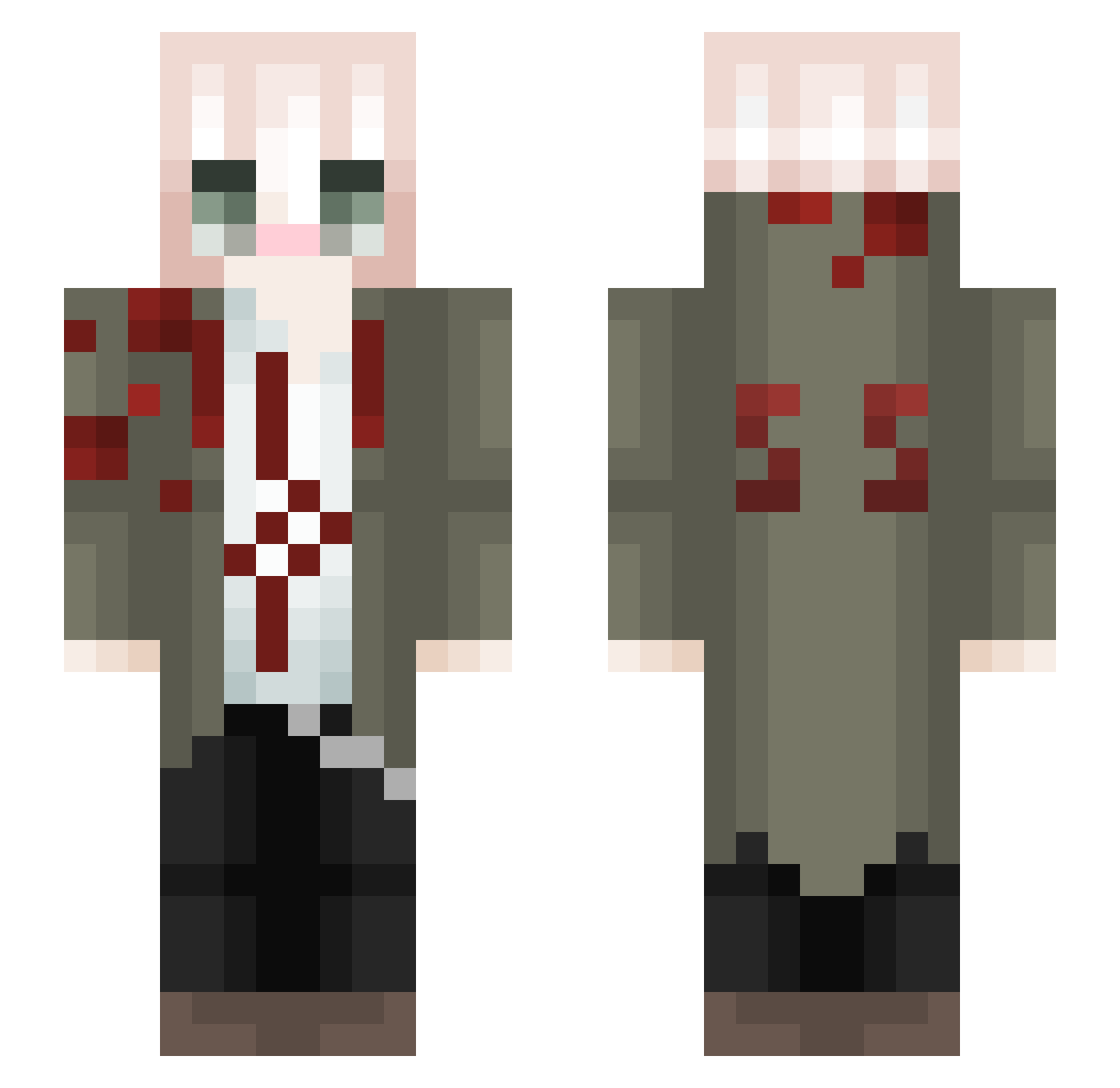 Katsywym Minecraft skin, front and back view