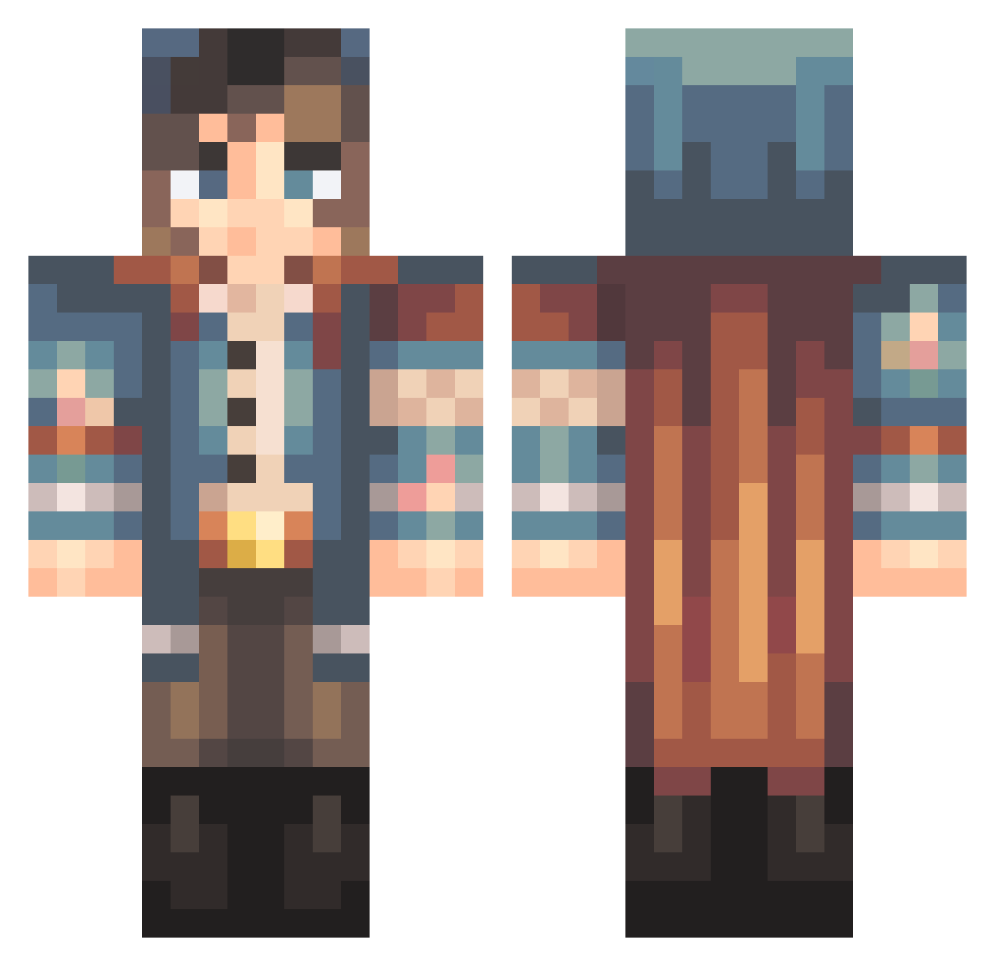 Ettar Minecraft skin, front and back view