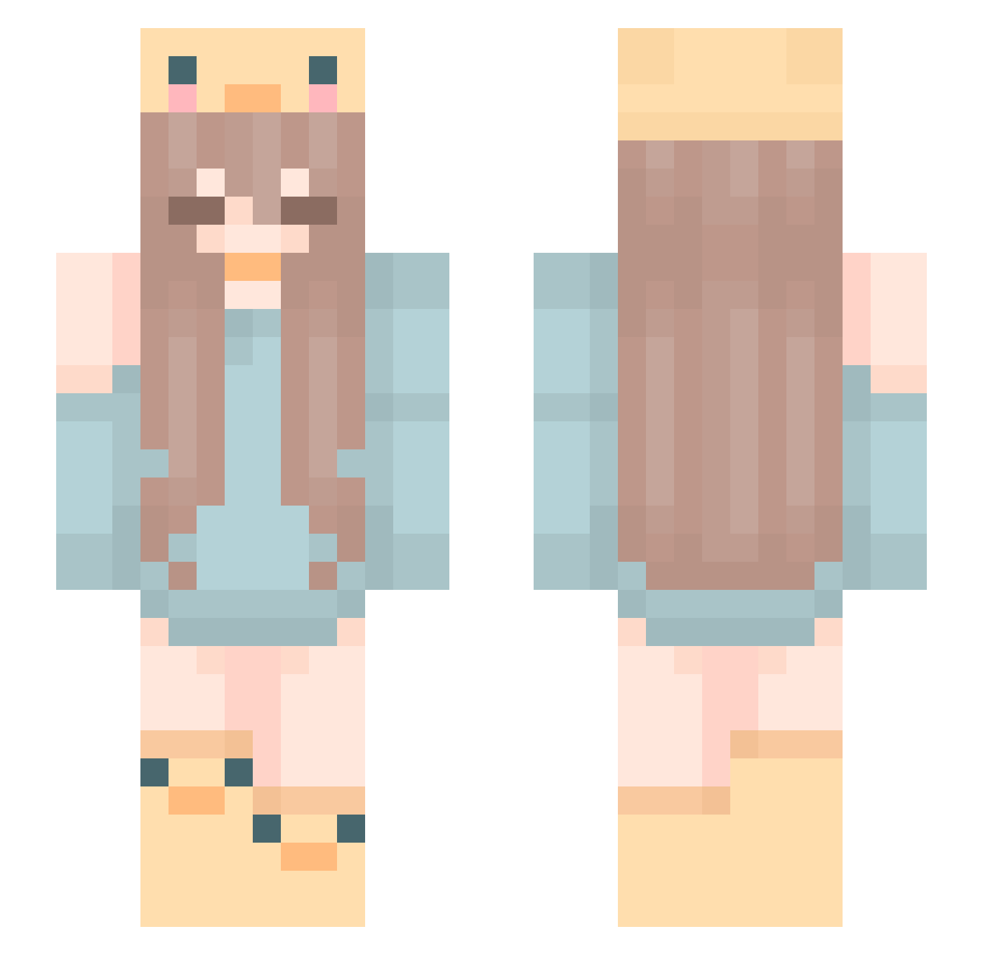 jechi Minecraft skin, front and back view