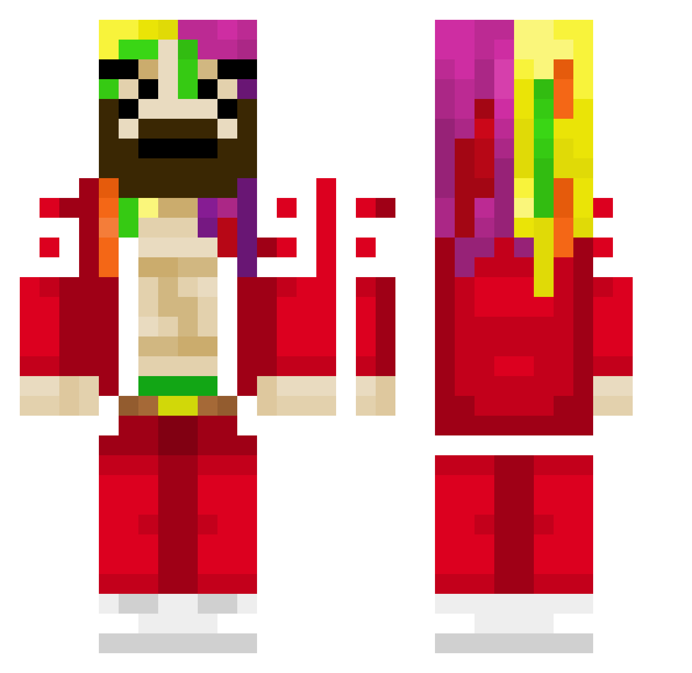 SaggyBalls12 Minecraft skin, front and back view
