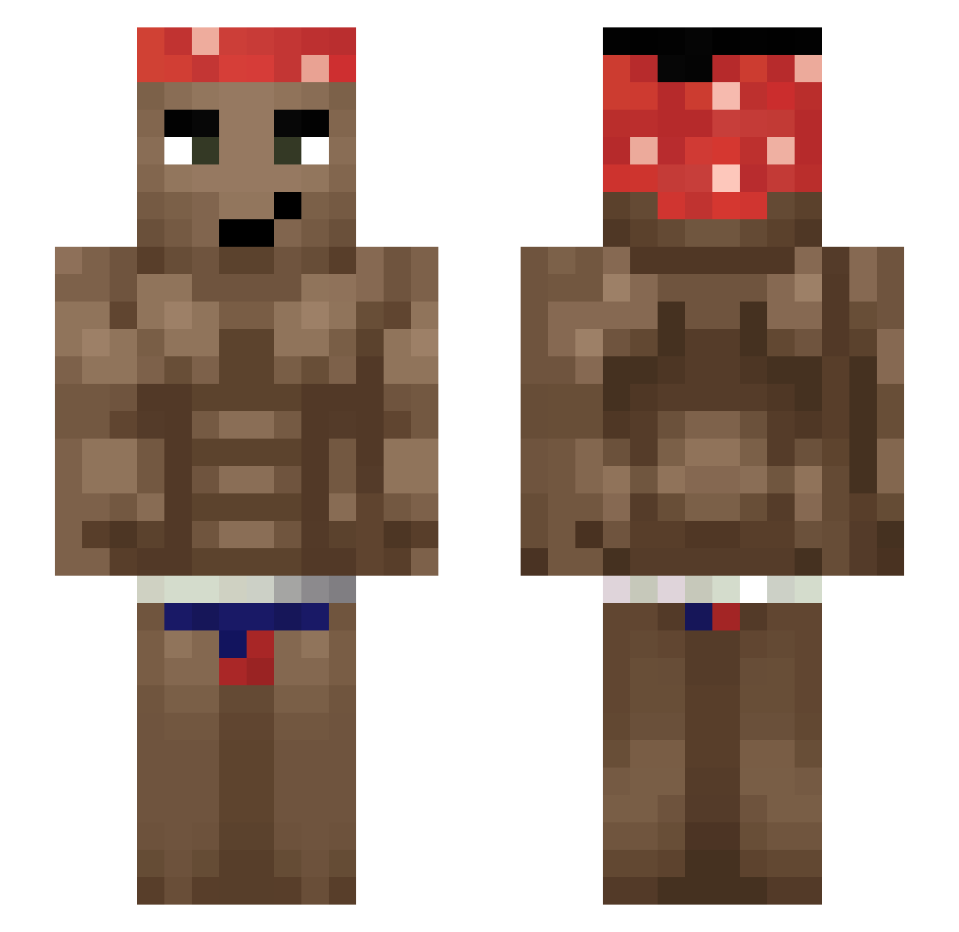Jankovicz Minecraft skin, front and back view