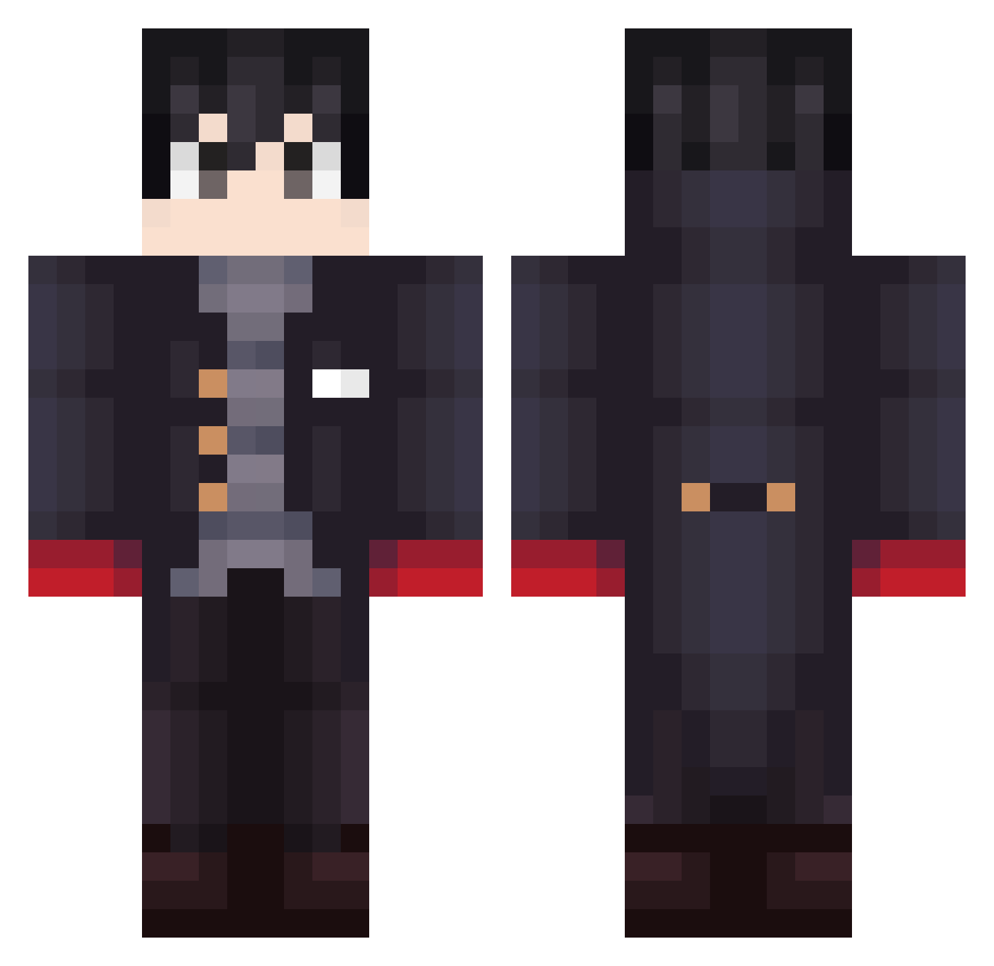 ChininUwU Minecraft skin, front and back view