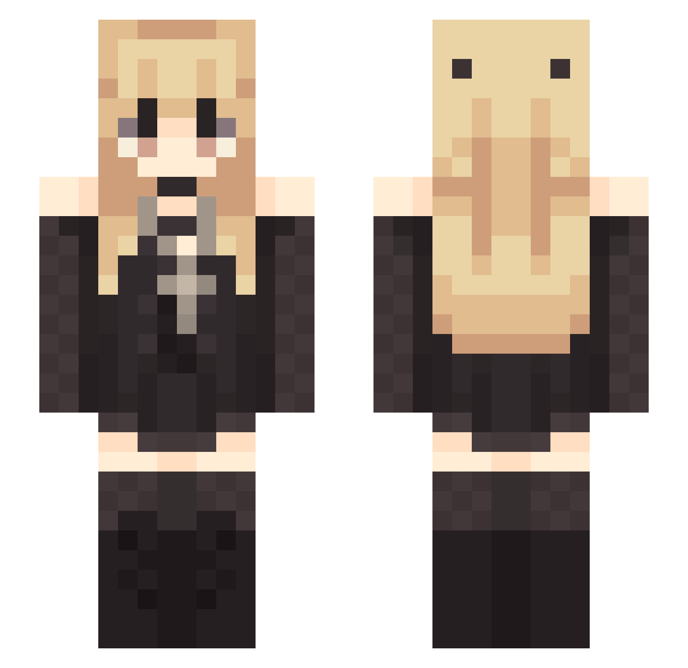Hortexxx Minecraft skin, front and back view