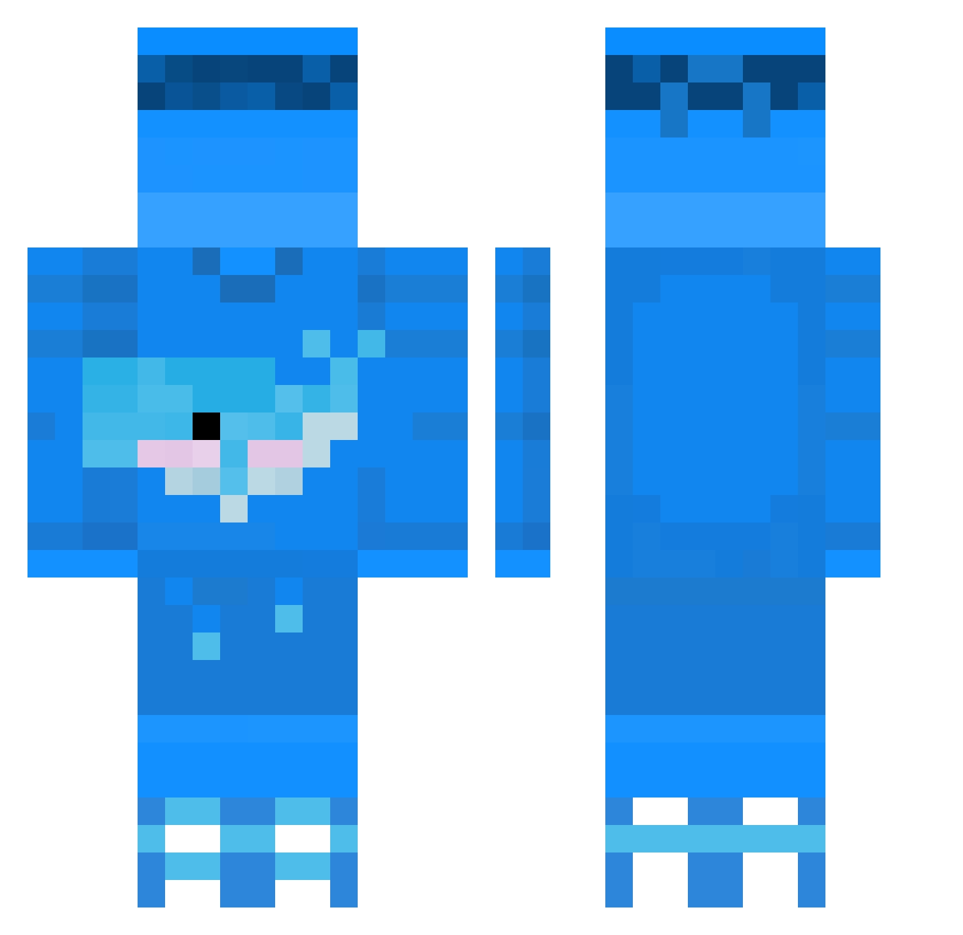 Curselife Minecraft skin, front and back view