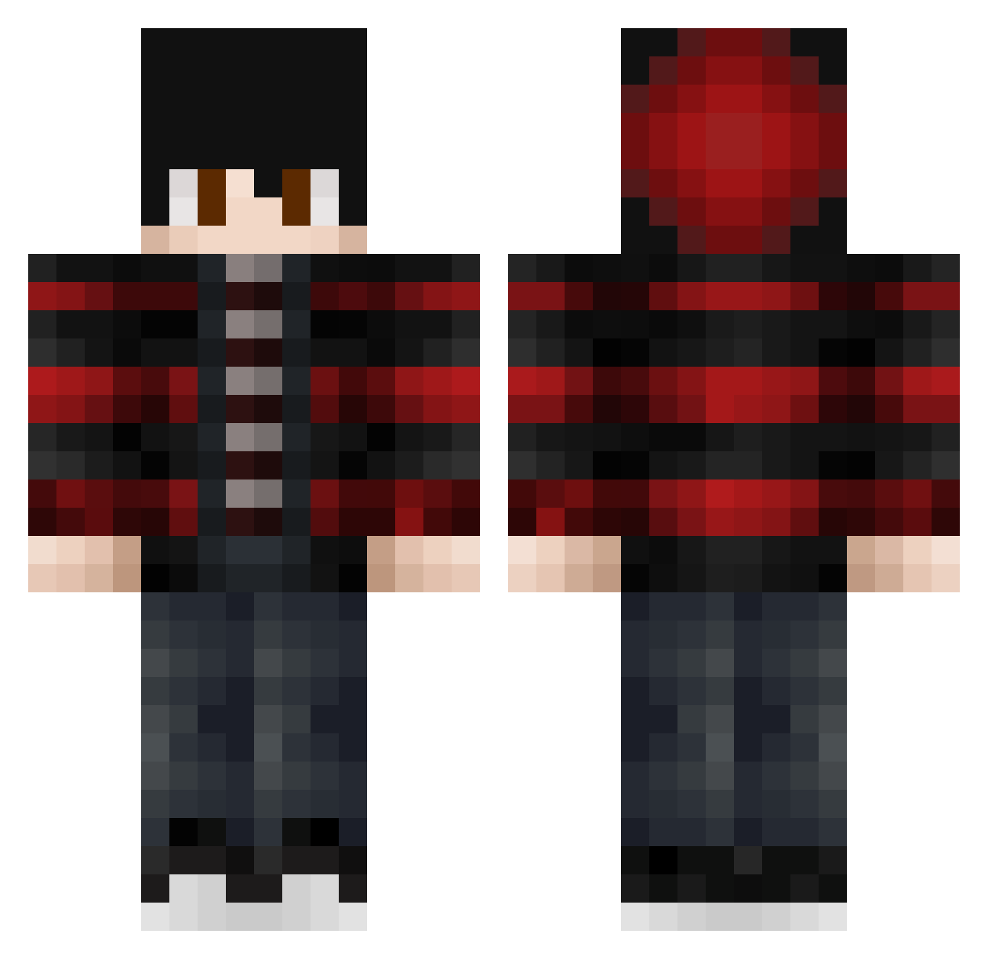 RevengeKami Minecraft skin, front and back view