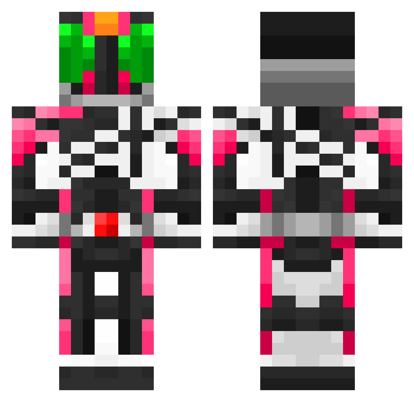 QuickN360 Minecraft skin, front and back view