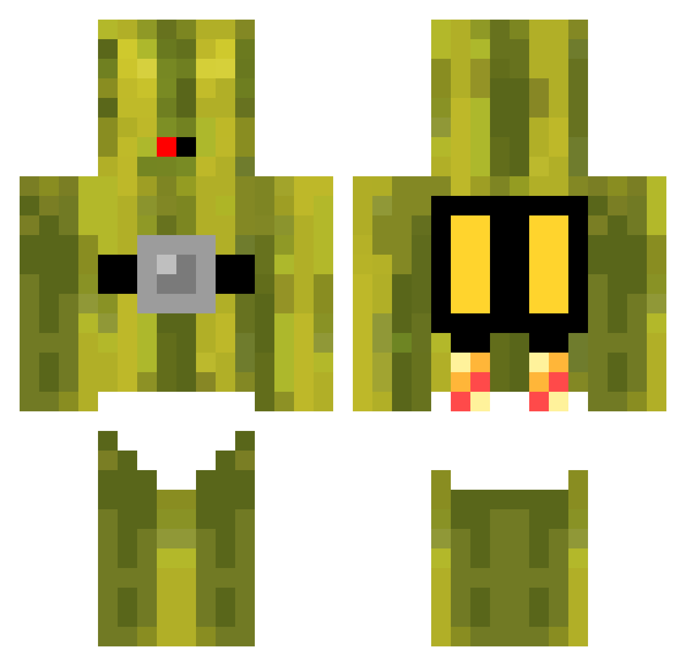 Juwu0 Minecraft skin, front and back view