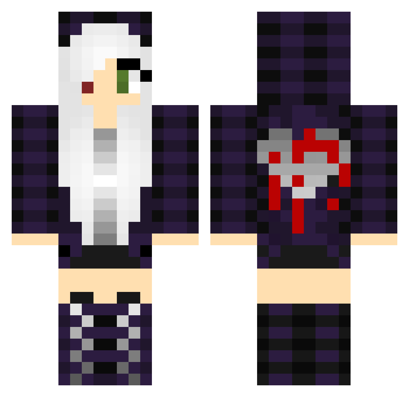 QuiverHoney Minecraft skin, front and back view