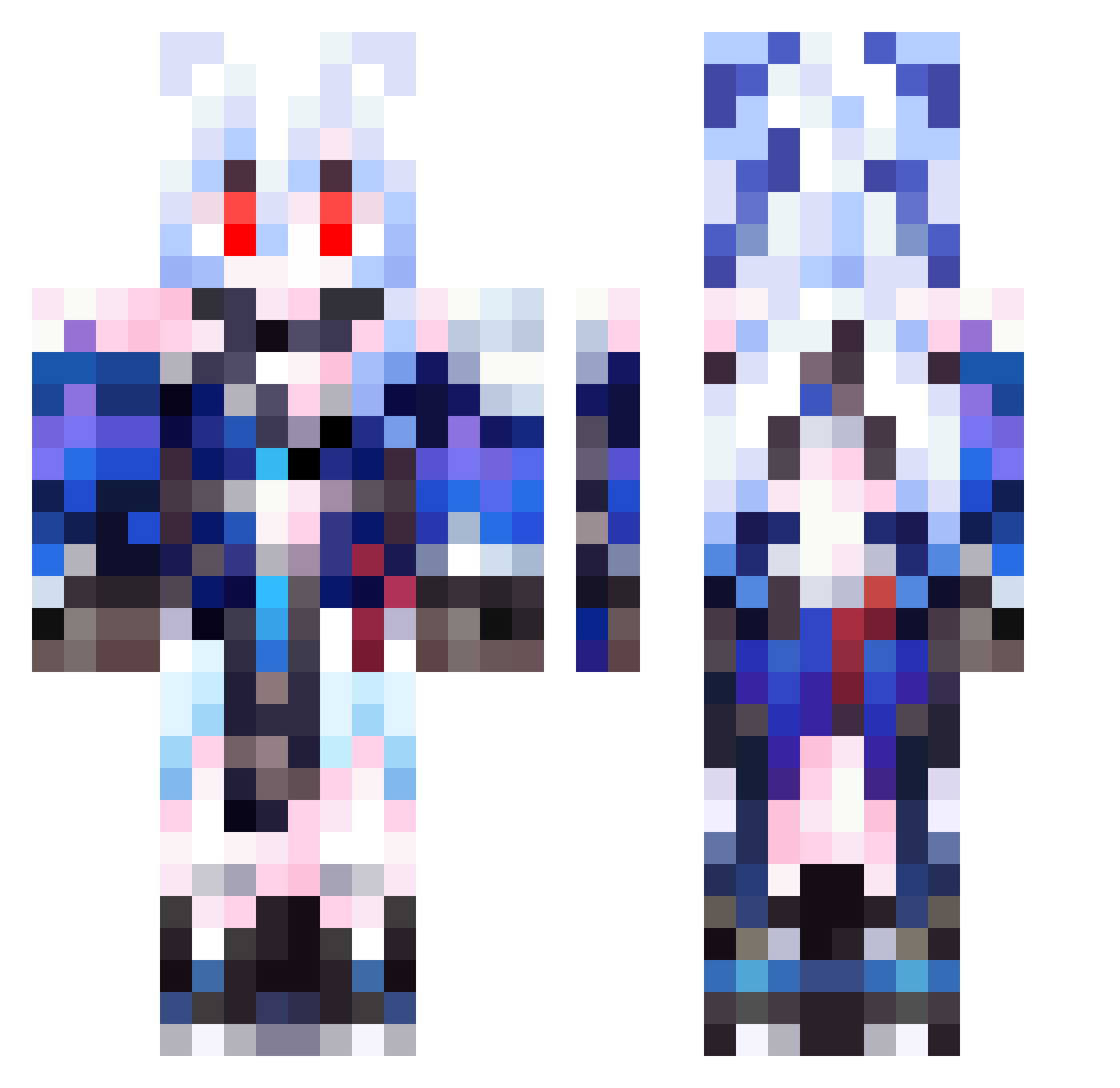 Mapleleaf7 Minecraft skin, front and back view