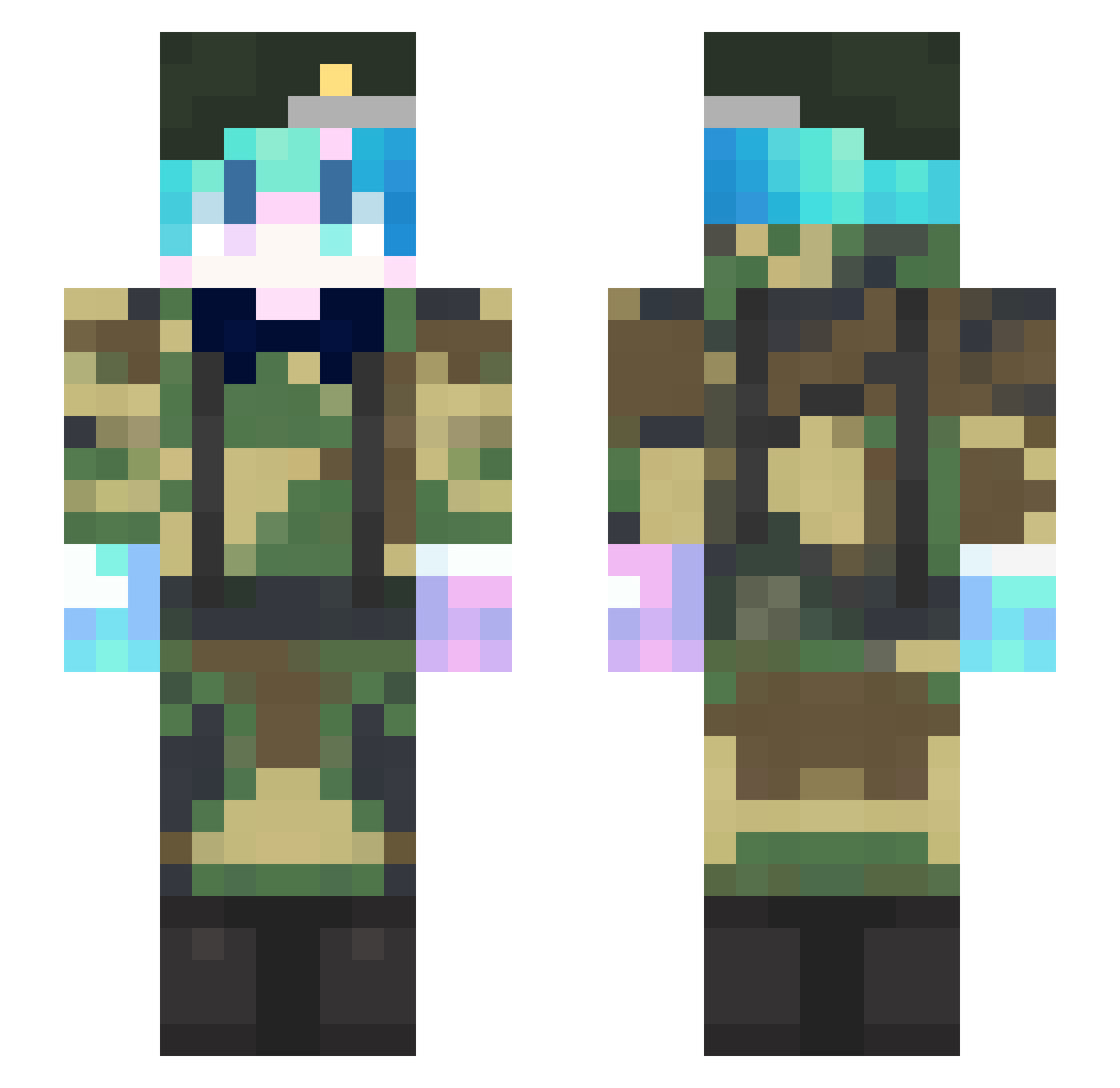Erwadi Minecraft skin, front and back view