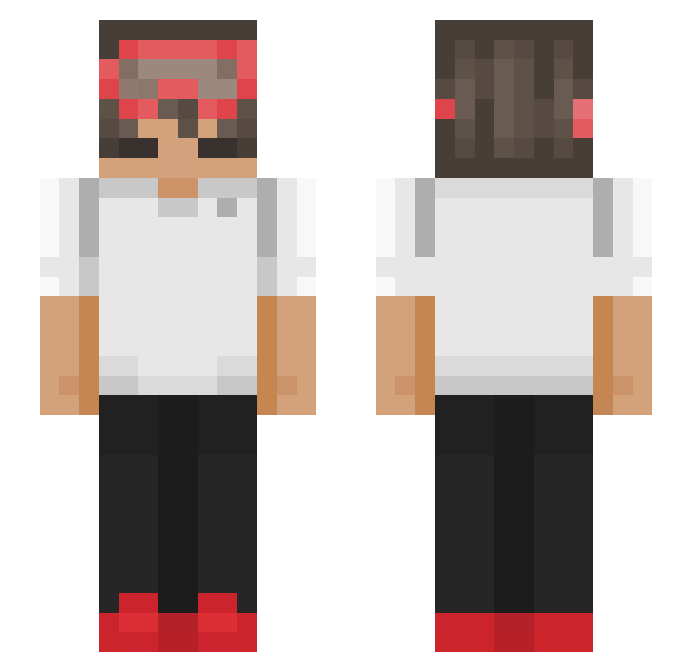 Utmumm Minecraft skin, front and back view