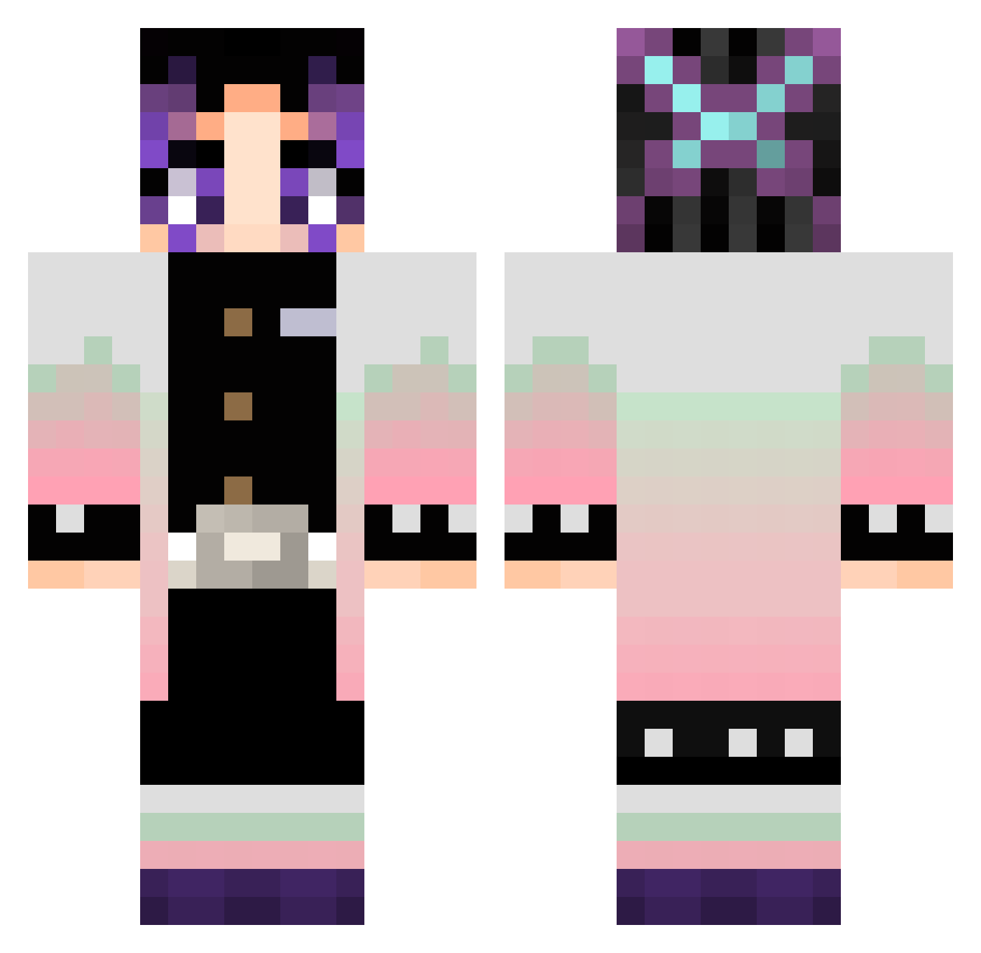 GodeDansLeCul Minecraft skin, front and back view