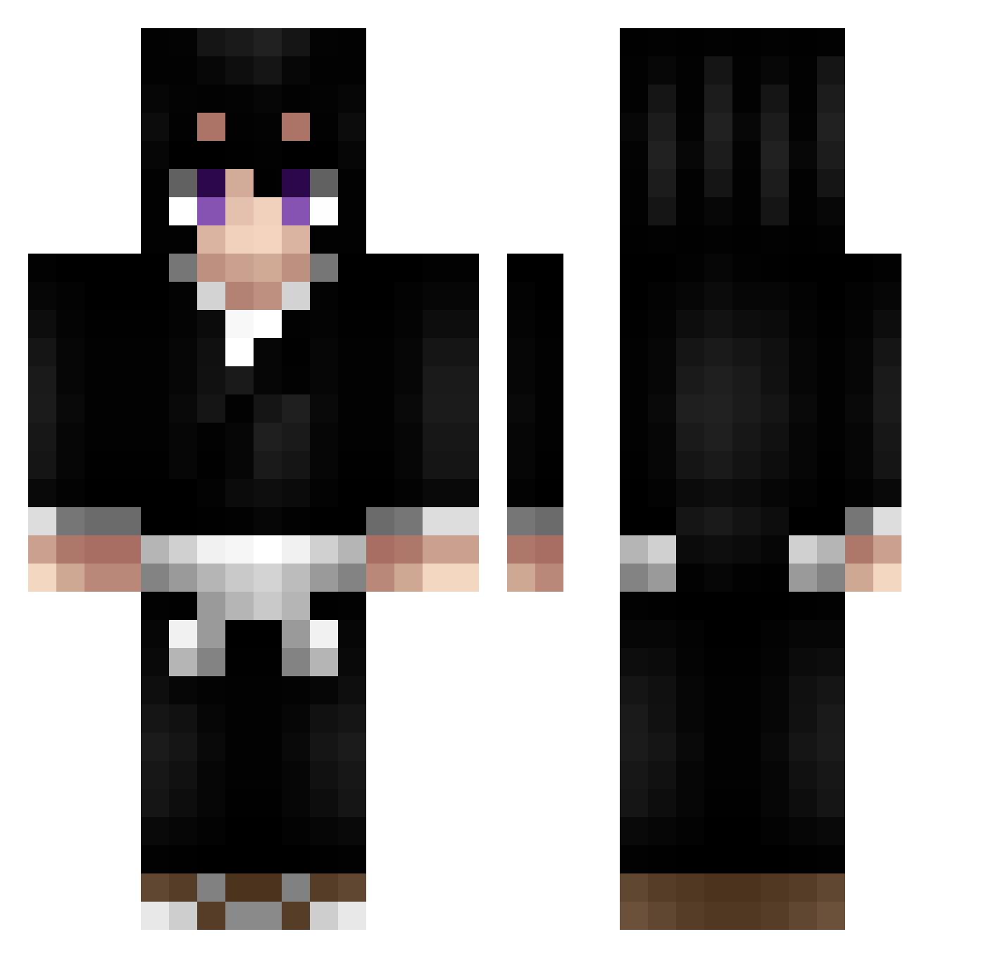 Heeartfilia Minecraft skin, front and back view
