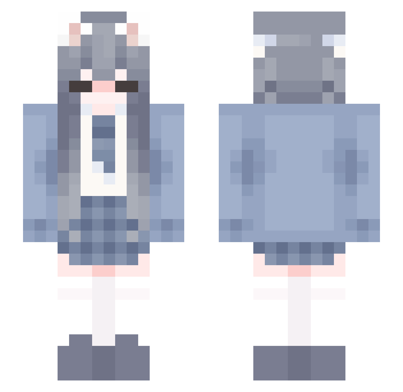 Sibylic Minecraft skin, front and back view