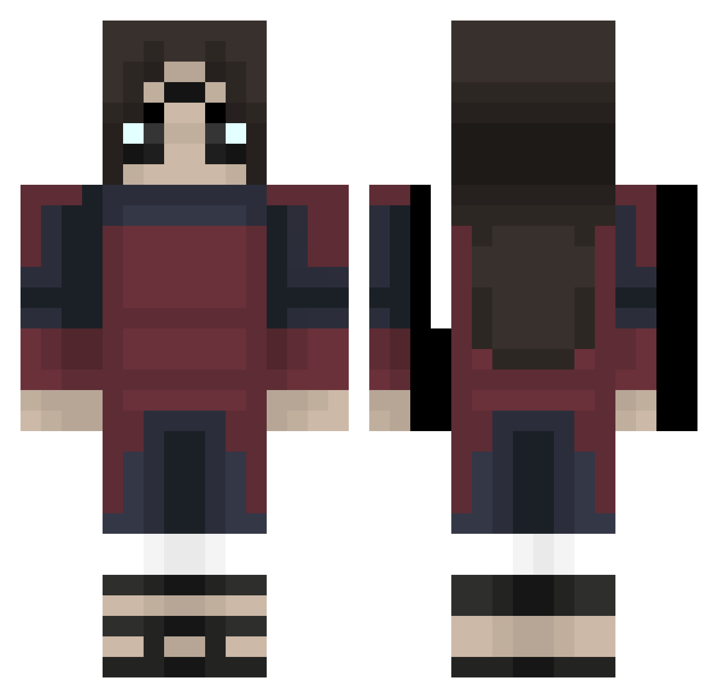 Camino Minecraft skin, front and back view
