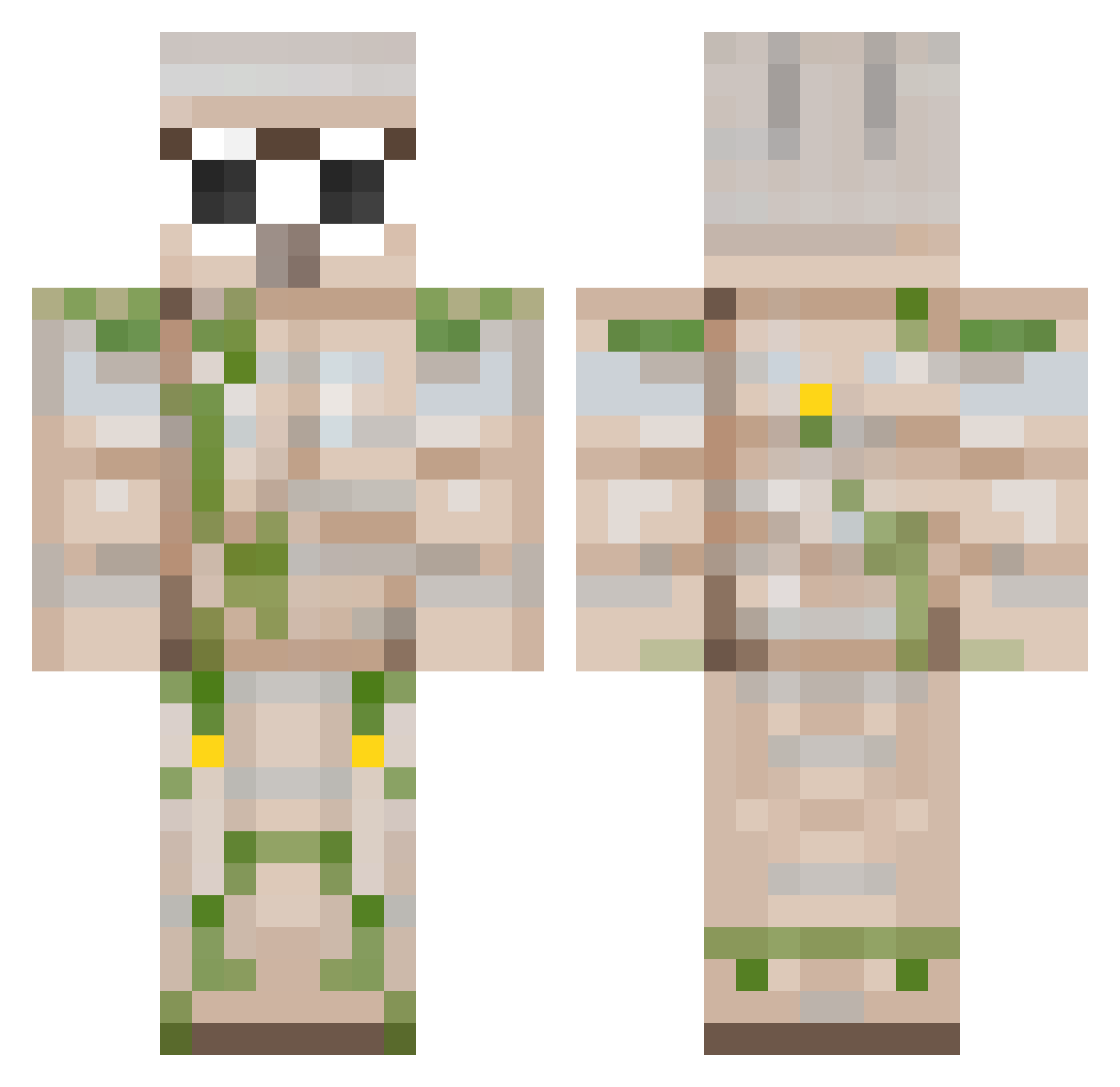 golemboy22 Minecraft skin, front and back view