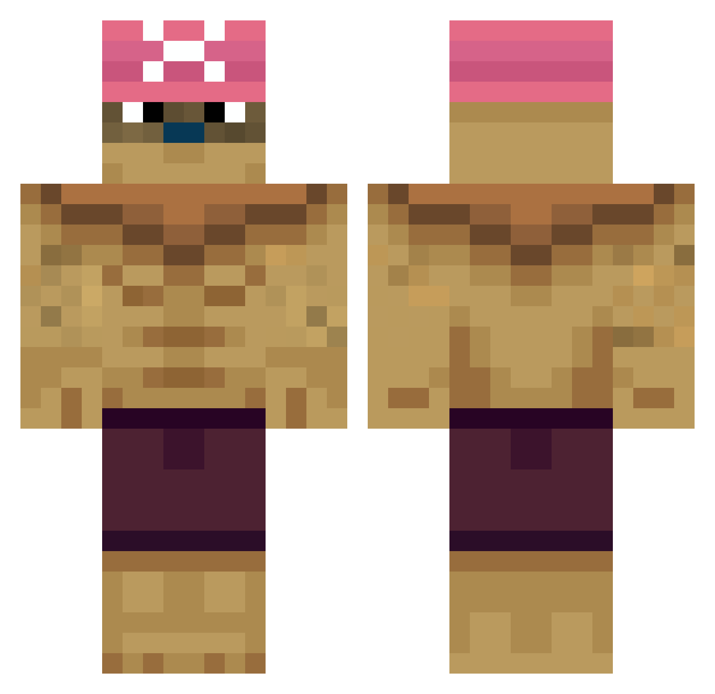 Nhelik Minecraft skin, front and back view