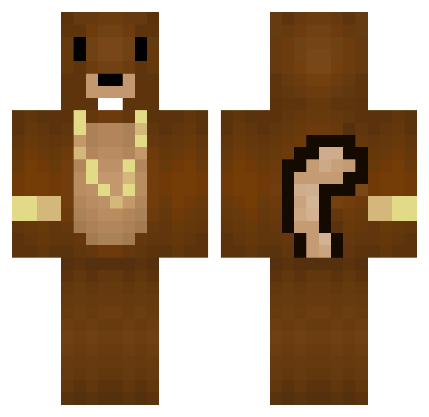 Milchdienst Minecraft skin, front and back view