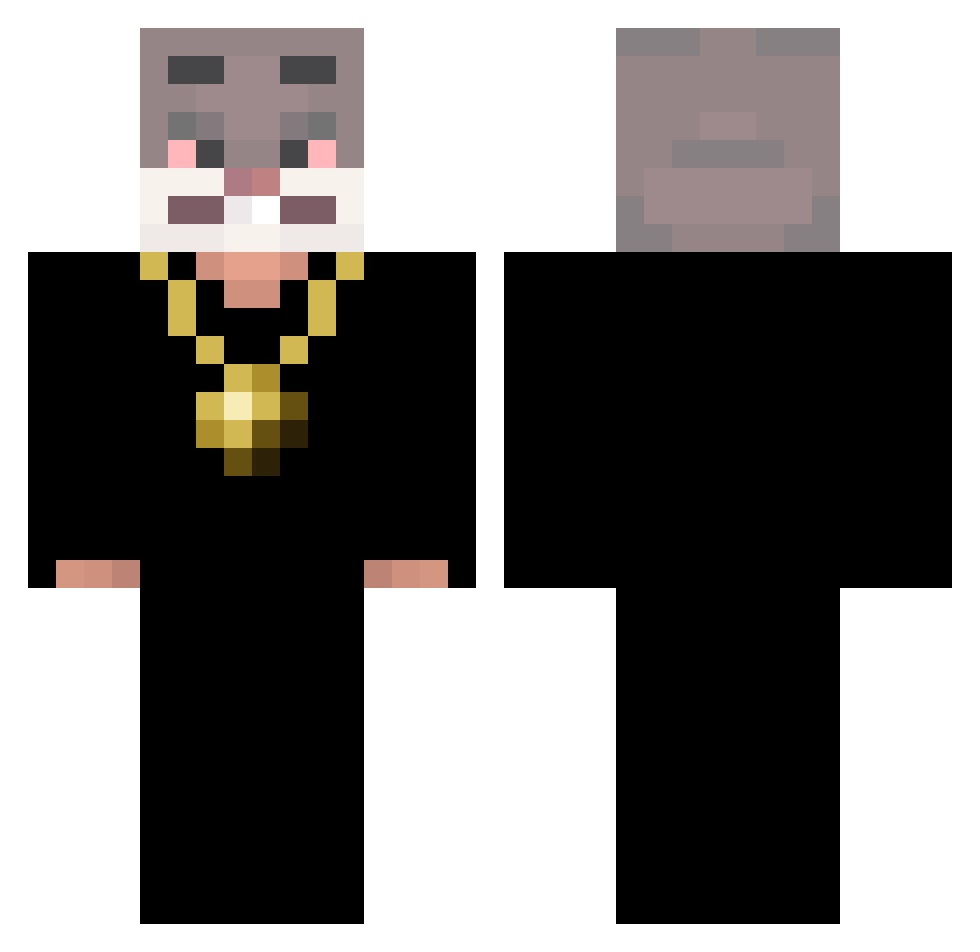felipeeePVP Minecraft skin, front and back view