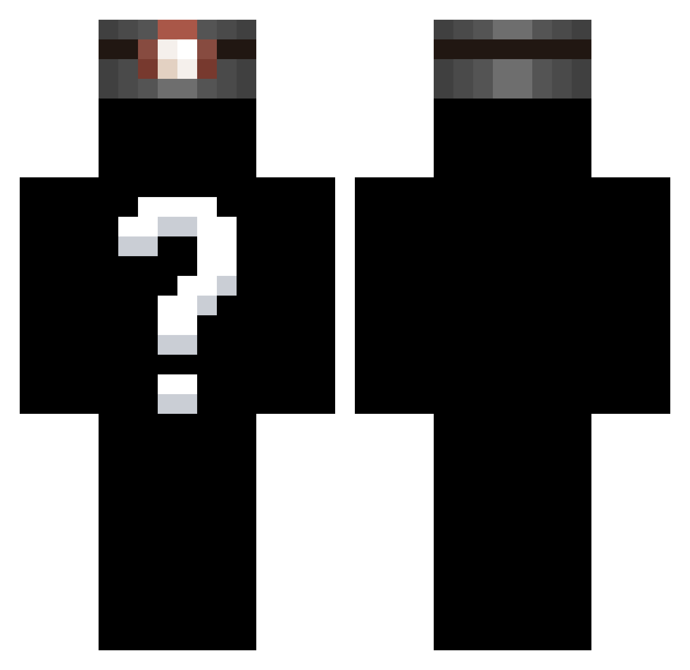 Questionmarkc Minecraft skin, front and back view