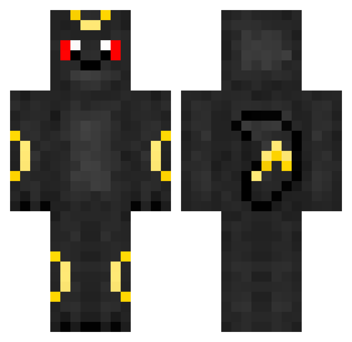 Sia Minecraft skin, front and back view