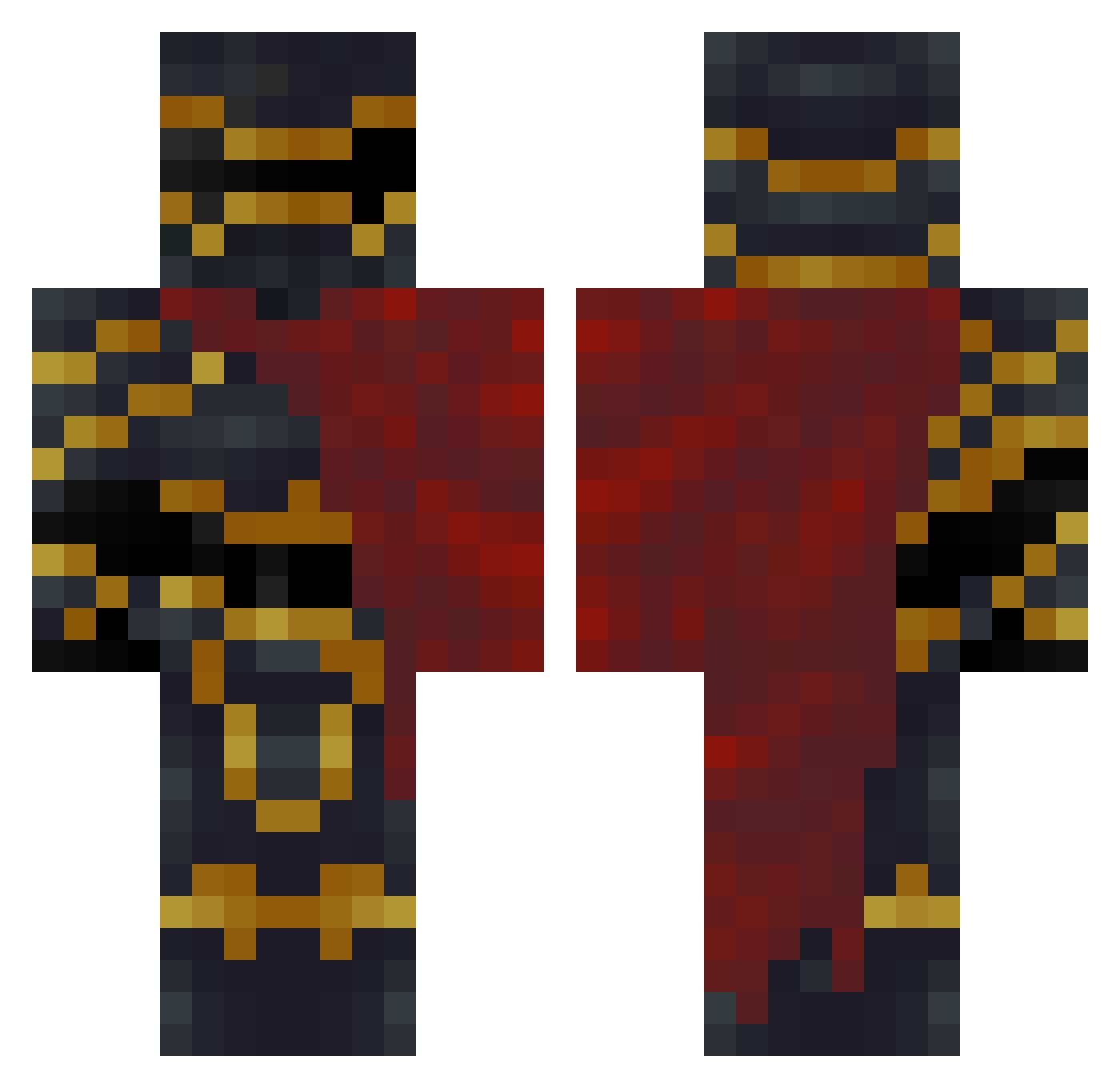 PharoPit Minecraft skin, front and back view