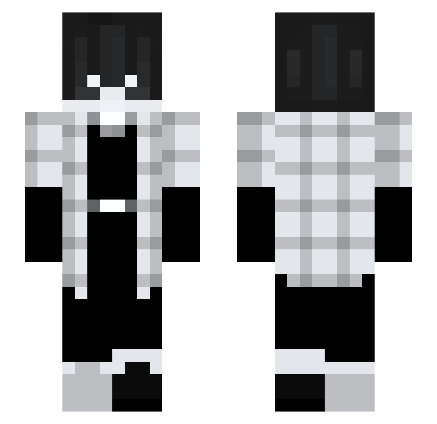 Krxmeliqes Minecraft skin, front and back view