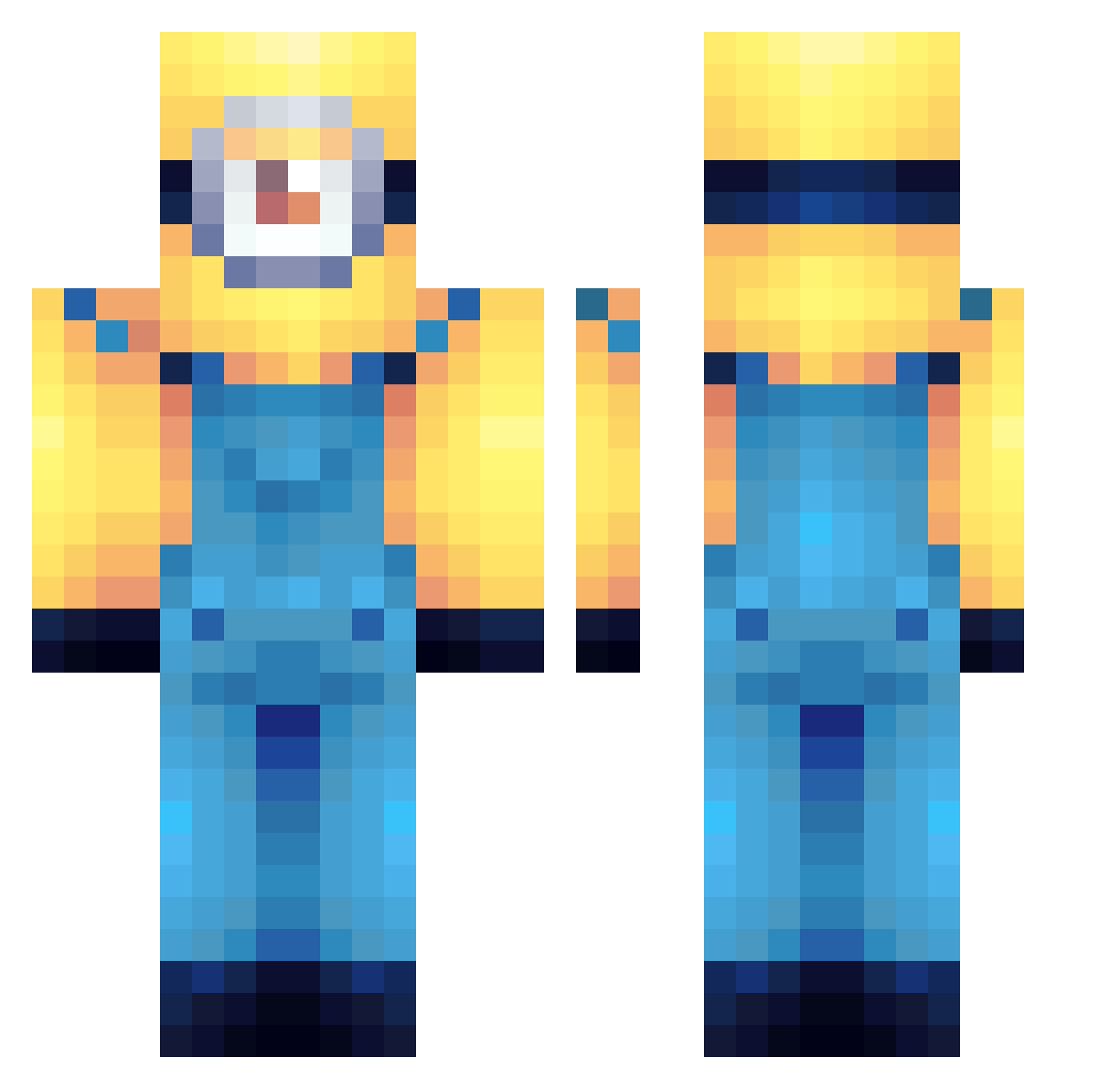 Bokuto27 Minecraft skin, front and back view