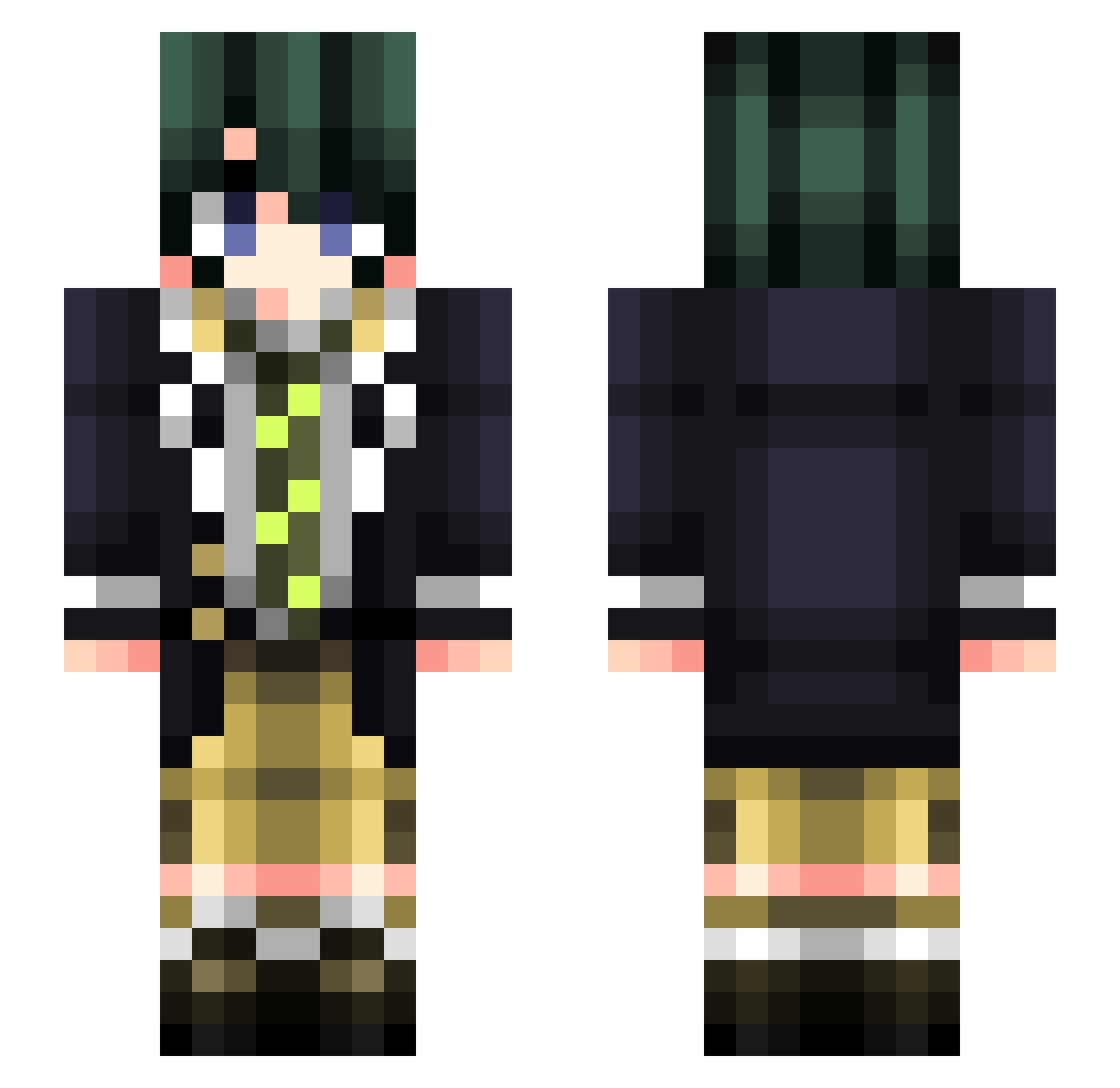 onyoux Minecraft skin, front and back view