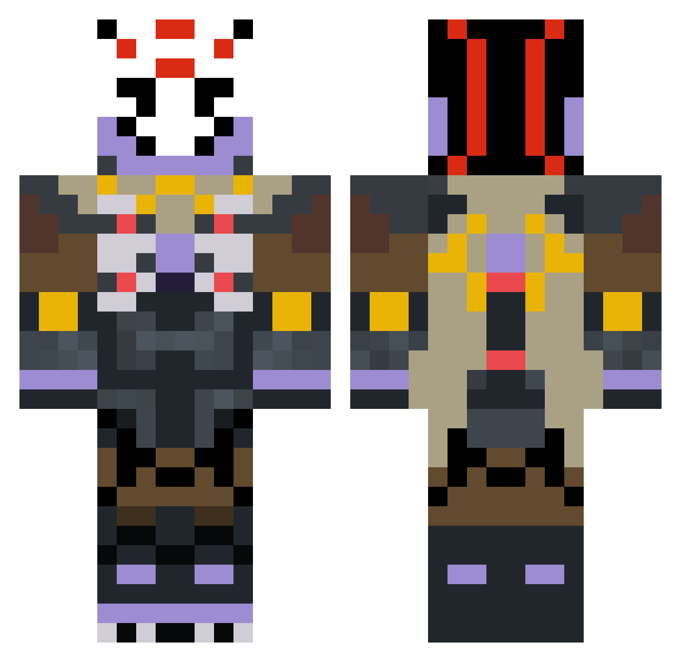 HiperBist Minecraft skin, front and back view