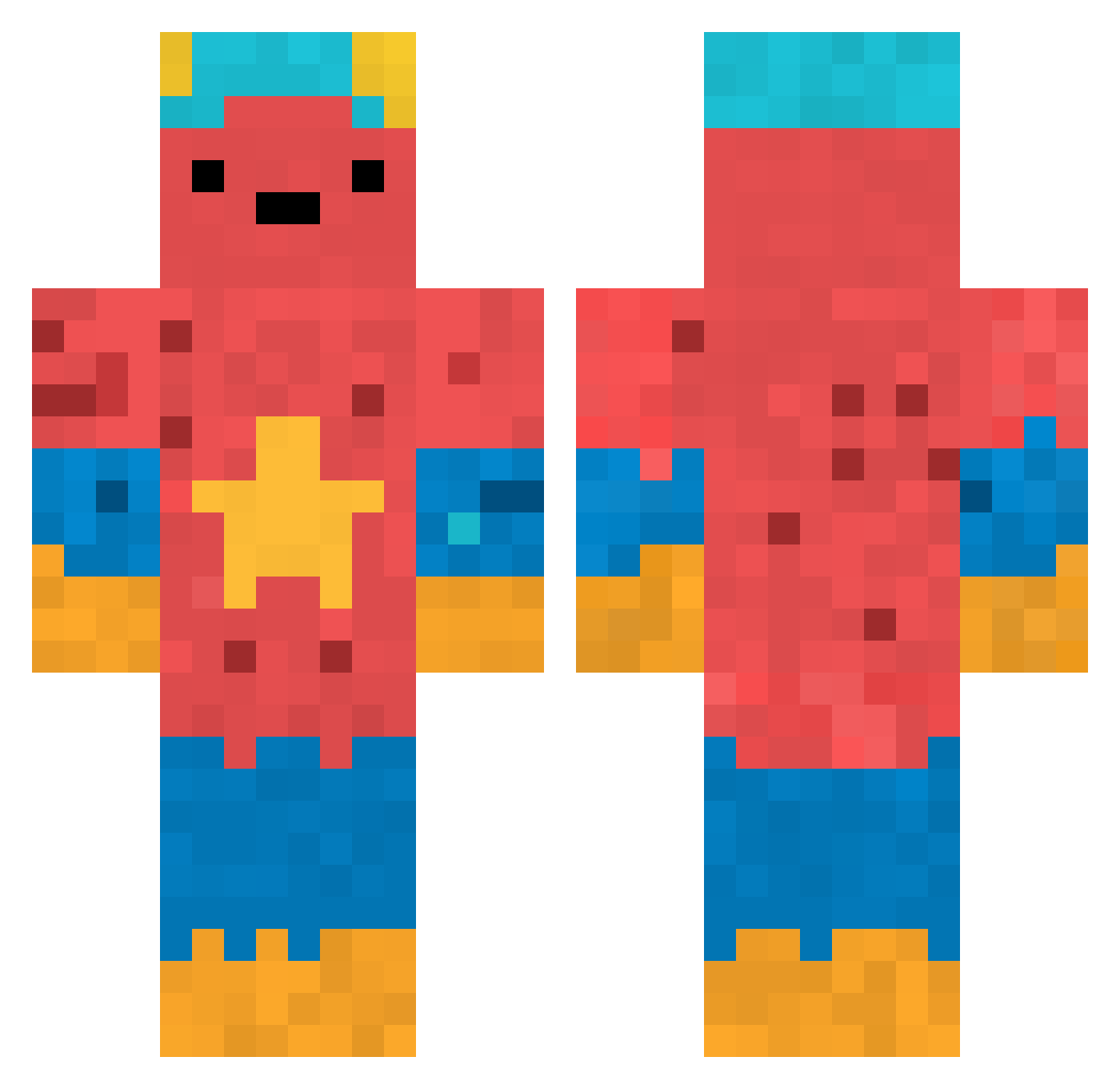 PacketTracer Minecraft skin, front and back view