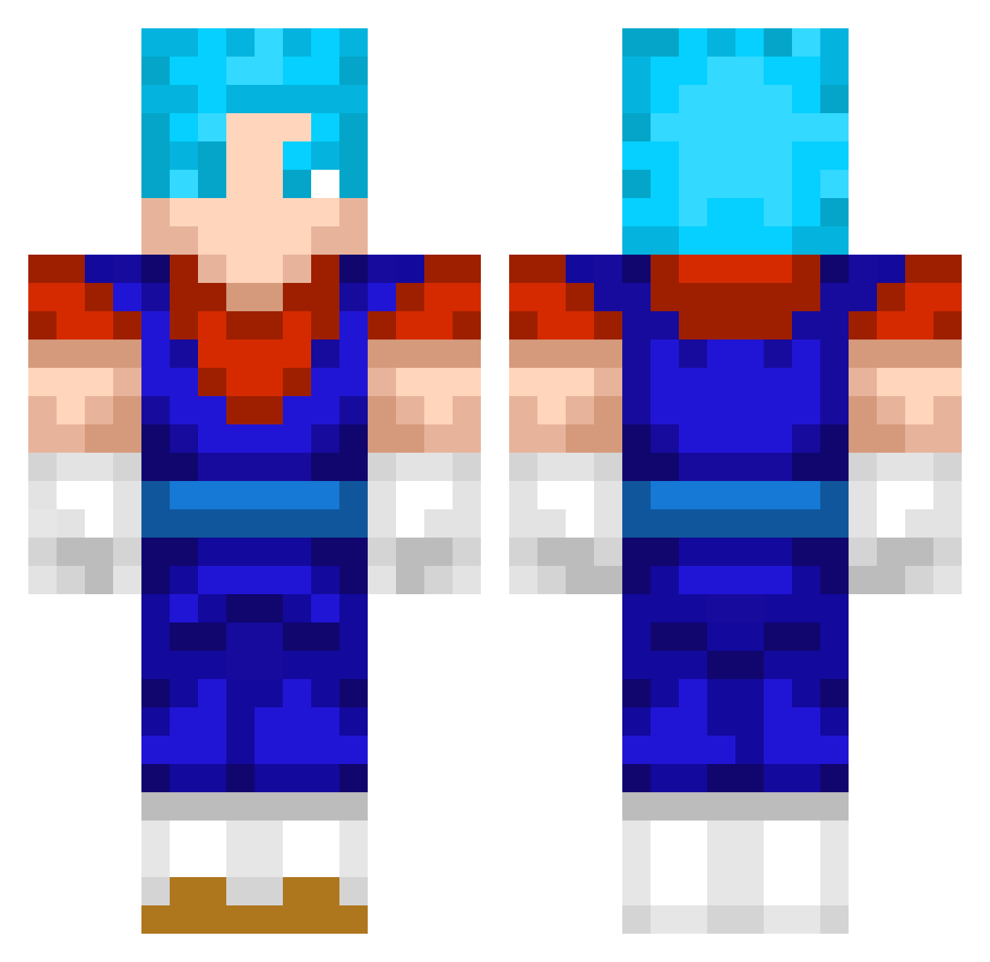raphcath Minecraft skin, front and back view