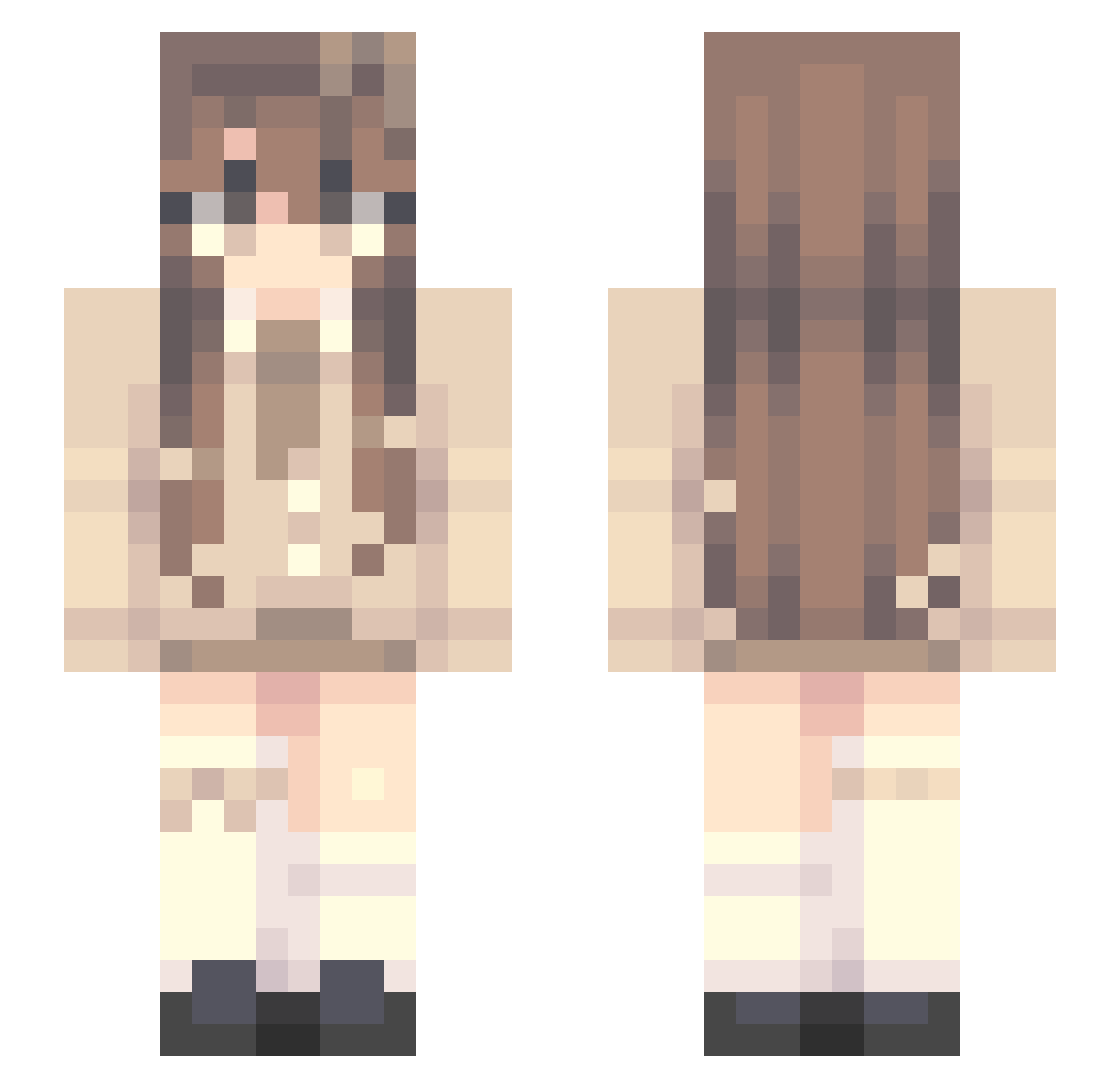 Eight_Socks Minecraft skin, front and back view