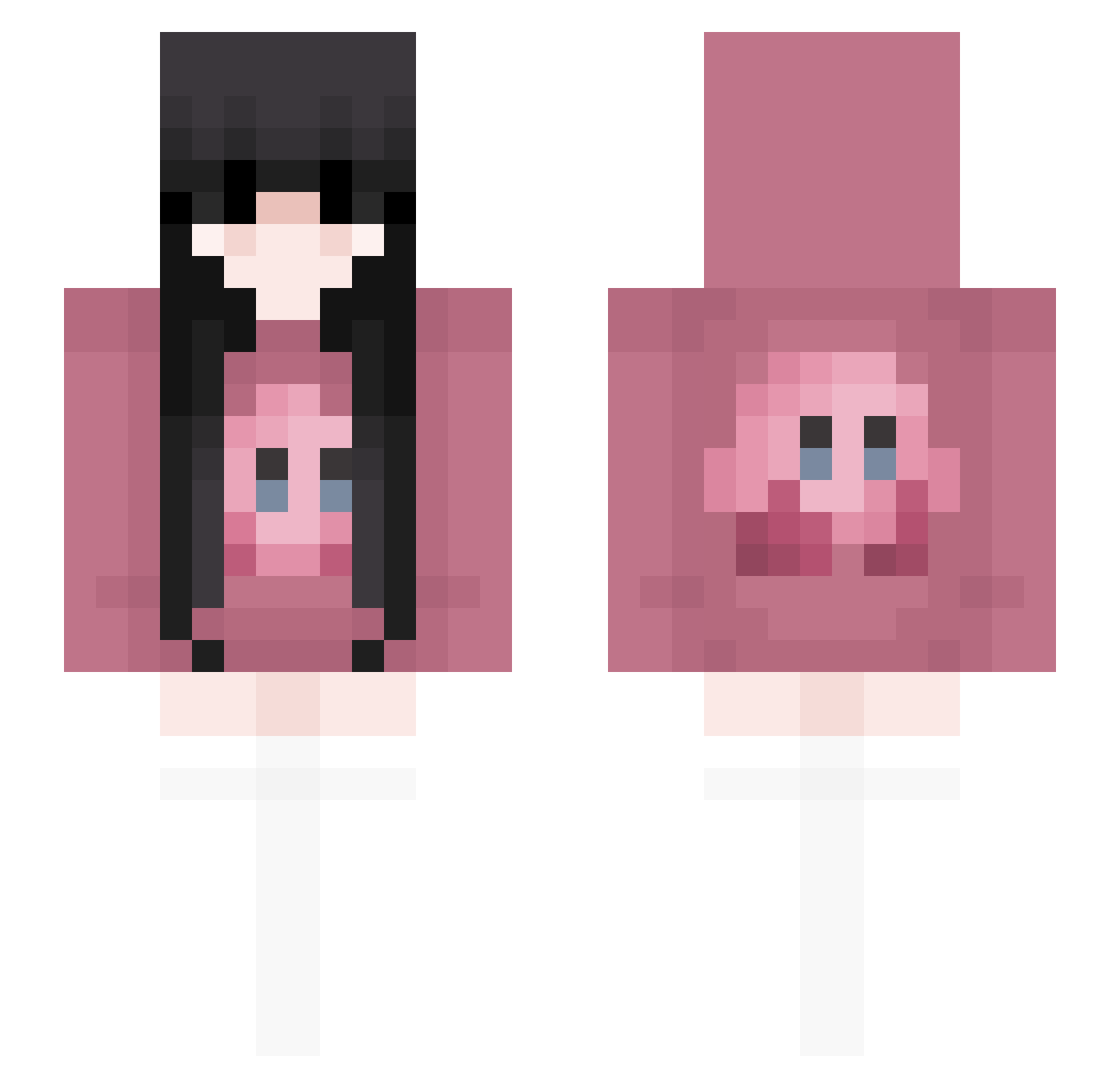 ameeelia Minecraft skin, front and back view